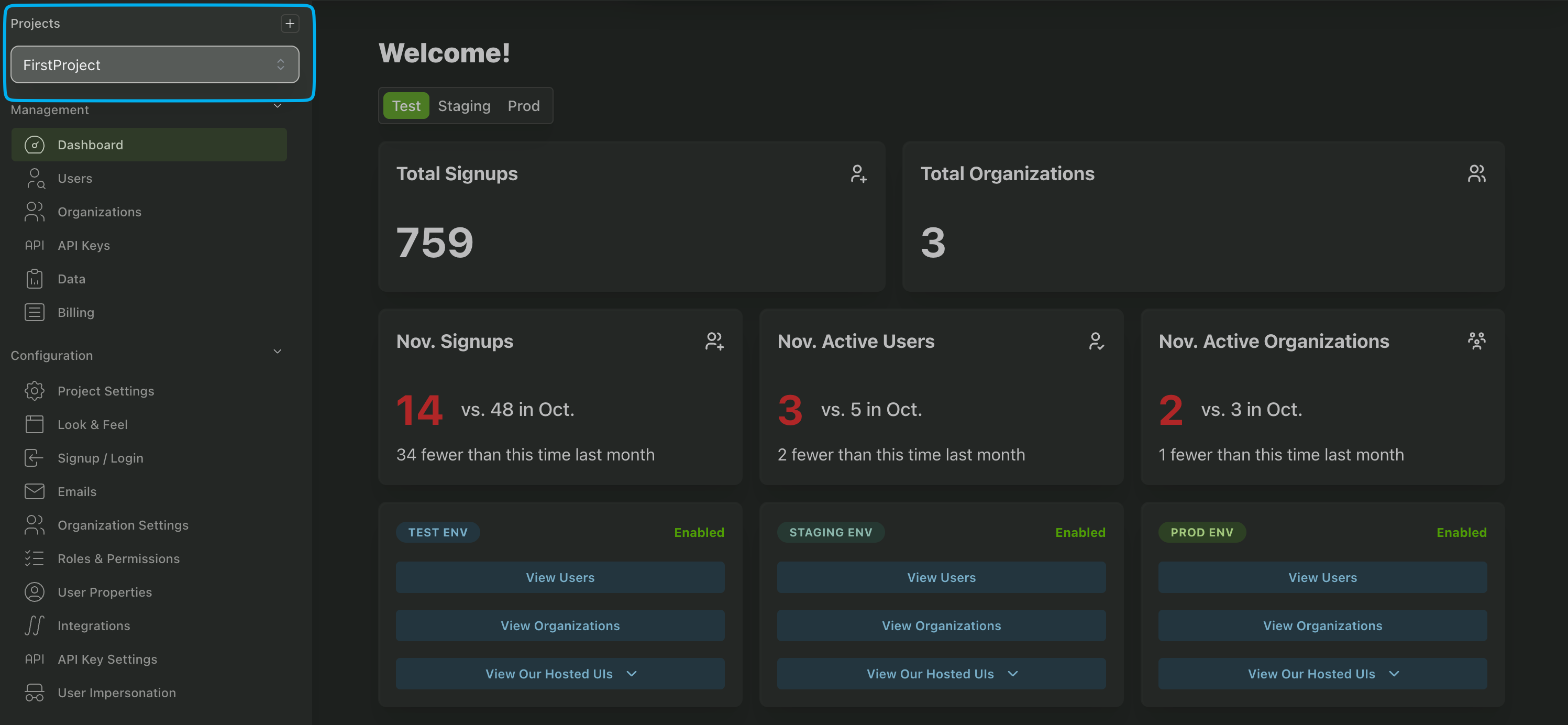 Creating a new project