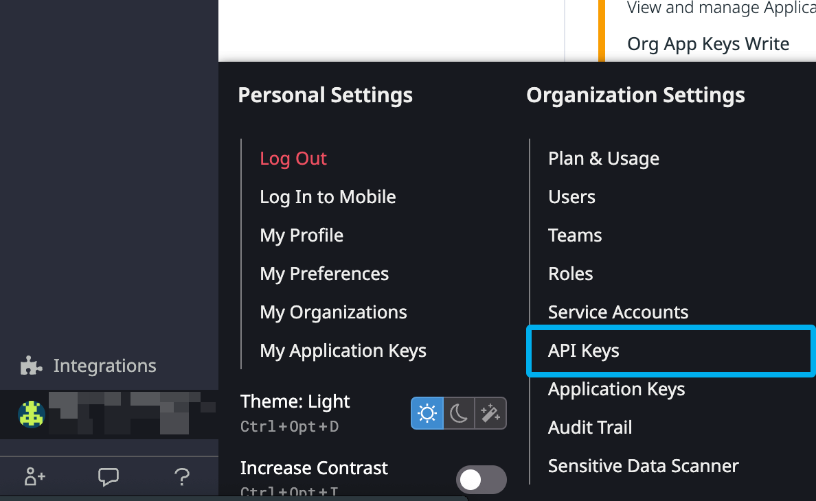 Getting your Datadog API Key