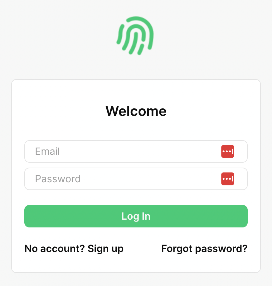 default login page