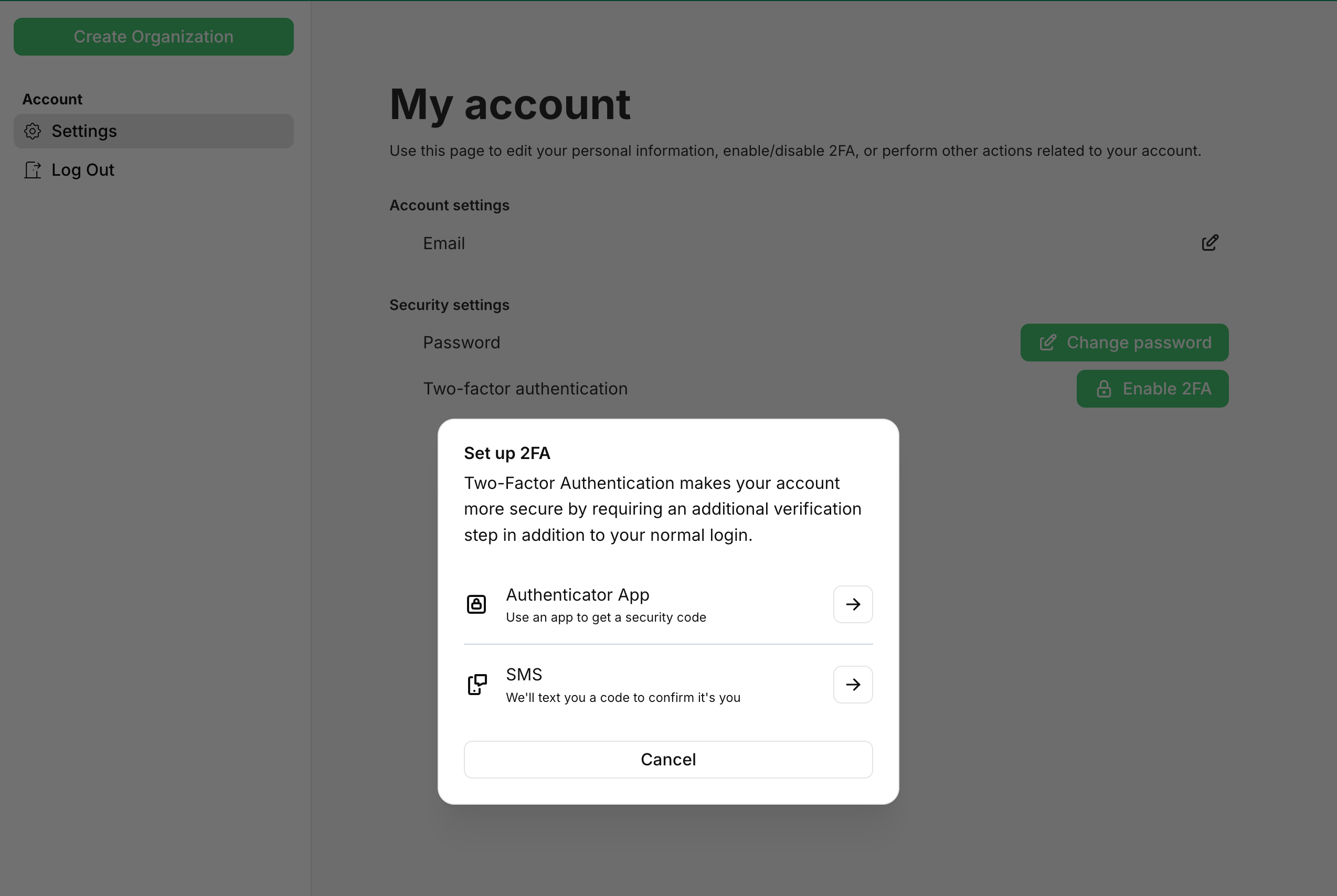 Enabling SMS MFA