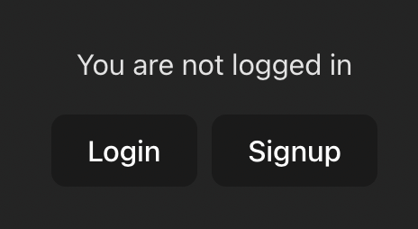 not logged in but with login buttons