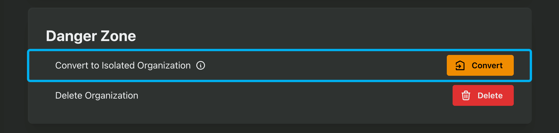 Converting to an isolated org