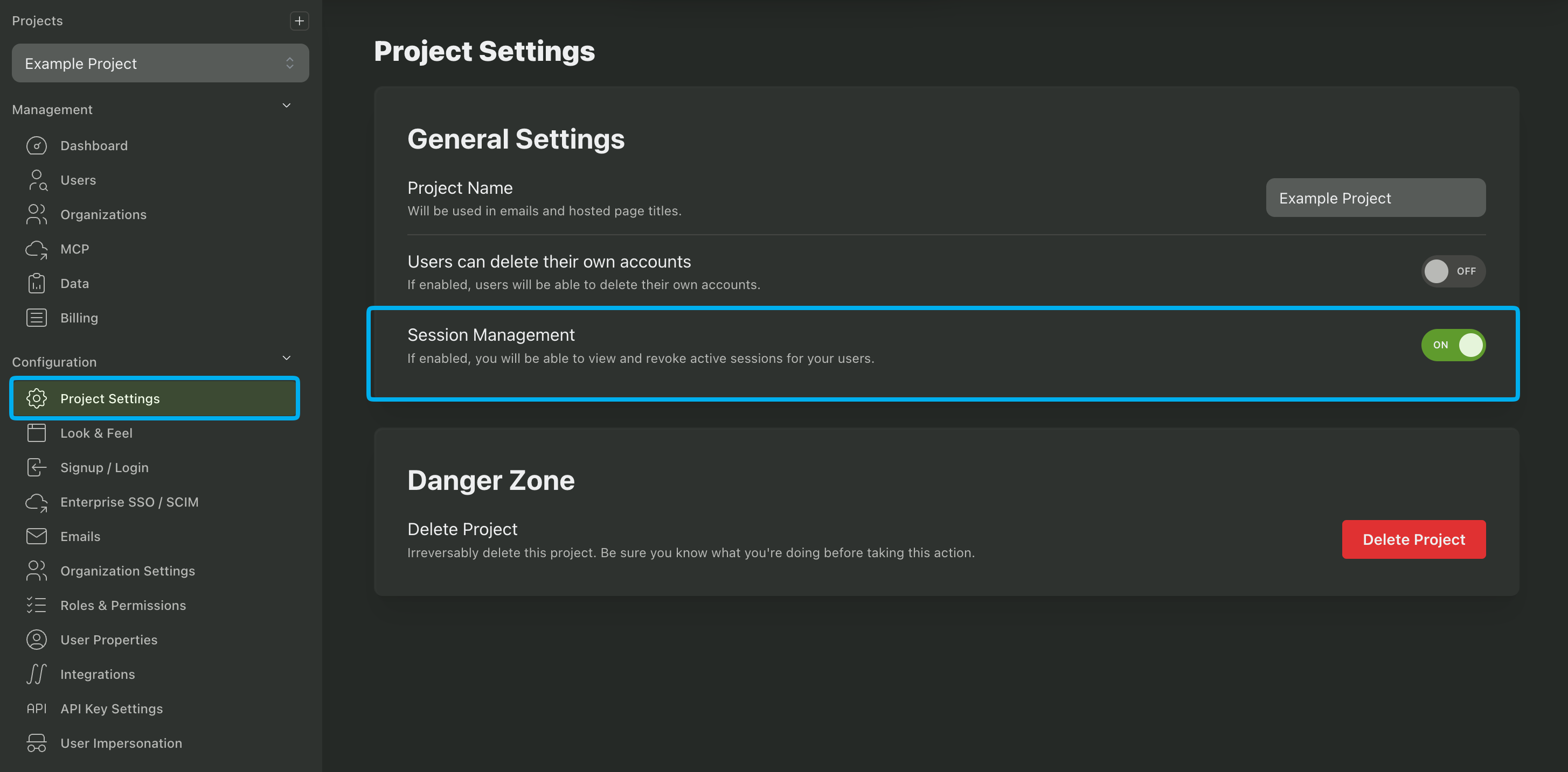 Enabling Session Management